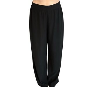 Spanx Wide Leg Pants Black Flowy Lagenlook Pull On Casual Boho Size Large
